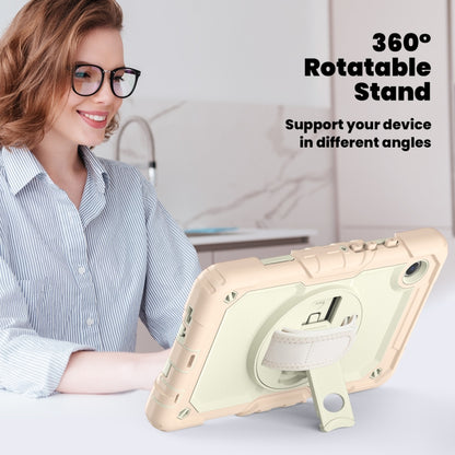 For Samsung Galaxy Tab A9 / Tab A11 Silicone + PC Tablet Case with Shoulder Strap(Rose Gold) by bashfashion