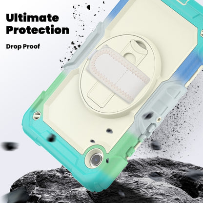 For Samsung Galaxy Tab A9 / Tab A11 Silicone + PC Tablet Case with Shoulder Strap(Camouflage Light Blue) by bashfashion