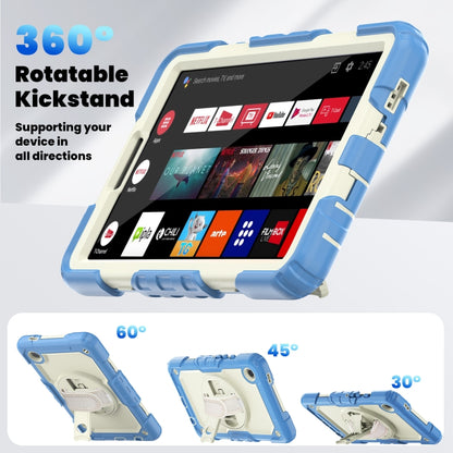 For Samsung Galaxy Tab A9 / Tab A11 Silicone + PC Tablet Case with Shoulder Strap(Cyan Blue) by bashfashion