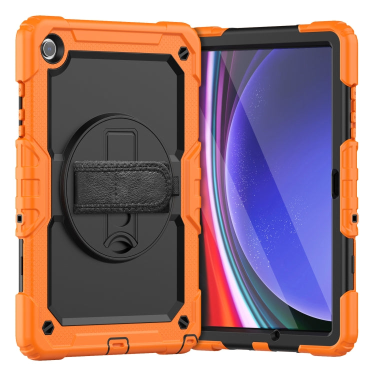 For Samsung Galaxy Tab A9 /Tab A11+ Silicone + PC Tablet Case with Shoulder Strap(Orange) by bashfashion