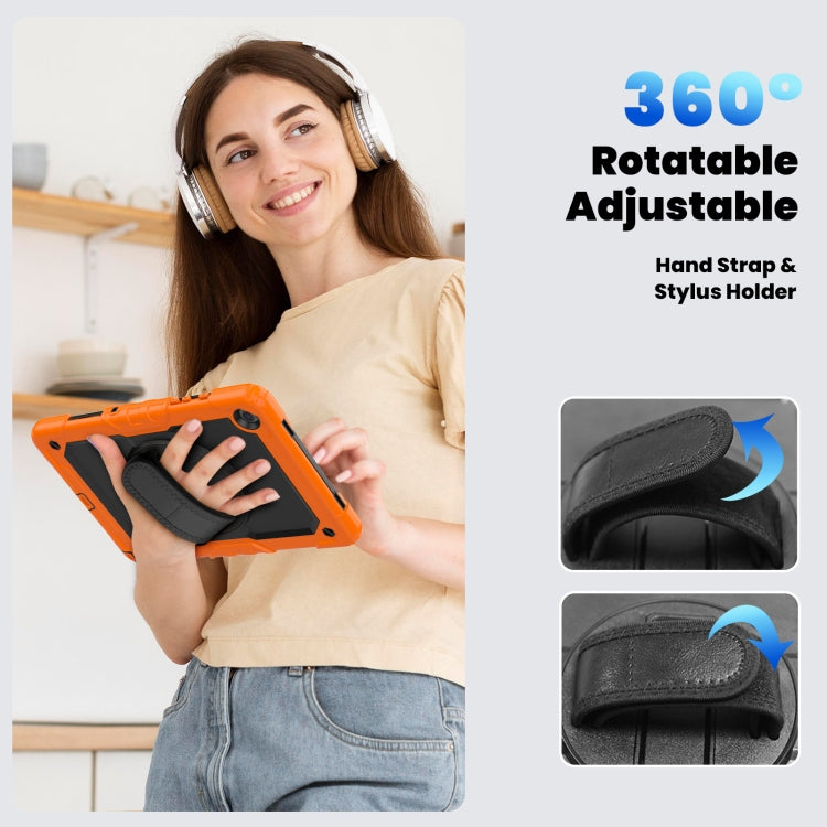 For Samsung Galaxy Tab A9 /Tab A11+ Silicone + PC Tablet Case with Shoulder Strap(Orange) by bashfashion