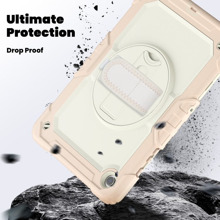 For Samsung Galaxy Tab A9 /Tab A11+ Silicone + PC Tablet Case with Shoulder Strap(Rose Gold) by bashfashion