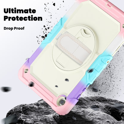 For Samsung Galaxy Tab A9 /Tab A11+ Silicone + PC Tablet Case with Shoulder Strap(Camouflage Pink) by bashfashion