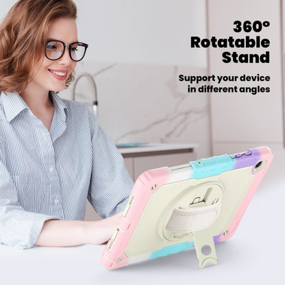 For Samsung Galaxy Tab A9 /Tab A11+ Silicone + PC Tablet Case with Shoulder Strap(Camouflage Pink) by bashfashion