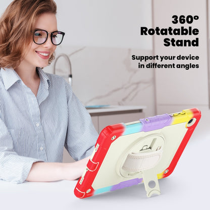 For Samsung Galaxy Tab A9 /Tab A11+ Silicone + PC Tablet Case with Shoulder Strap(Camouflage Red) by bashfashion