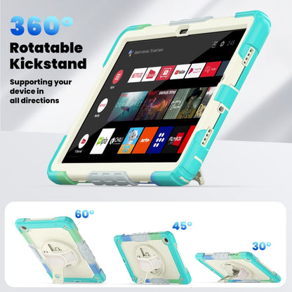 For Samsung Galaxy Tab A9 /Tab A11+ Silicone + PC Tablet Case with Shoulder Strap(Camouflage Light Blue) by bashfashion