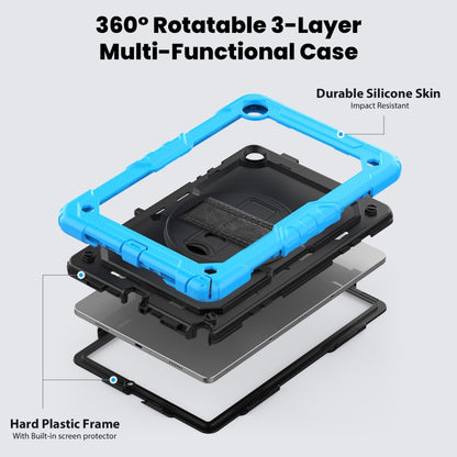 For Samsung Galaxy Tab A9 /Tab A11+ Silicone + PC Tablet Case with Shoulder Strap(Light Blue) by bashfashion