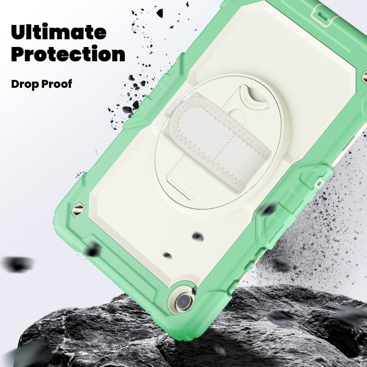 For Samsung Galaxy Tab A9 /Tab A11+ Silicone + PC Tablet Case with Shoulder Strap(Light Green) by bashfashion