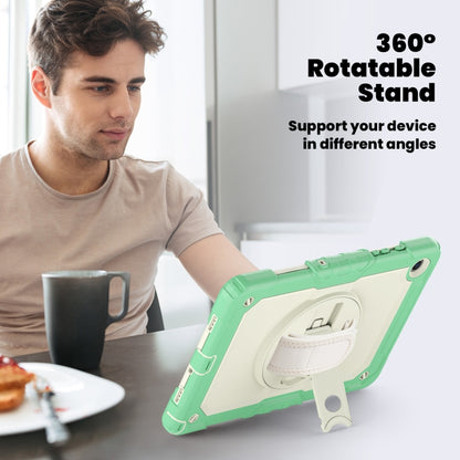 For Samsung Galaxy Tab A9 /Tab A11+ Silicone + PC Tablet Case with Shoulder Strap(Light Green) by bashfashion