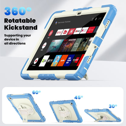 For Samsung Galaxy Tab A9 /Tab A11+ Silicone + PC Tablet Case with Shoulder Strap(Cyan Blue) by bashfashion