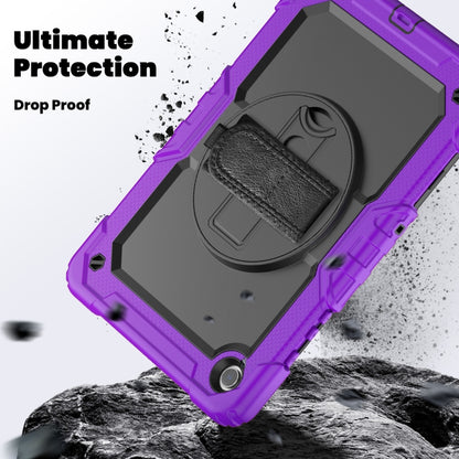 For Samsung Galaxy Tab A9 /Tab A11+ Silicone + PC Tablet Case with Shoulder Strap(Purple) by bashfashion