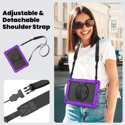 For Samsung Galaxy Tab A9 /Tab A11+ Silicone + PC Tablet Case with Shoulder Strap(Purple) by bashfashion