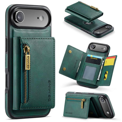 For iPhone Air DG.MING M5 Series Zip RFID Multi Card Detachable Leather Phone Case(Green) by DG.MING