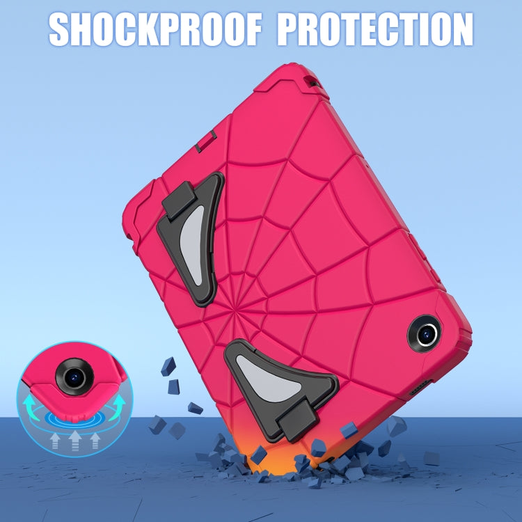 For Samsung Galaxy Tab A11+ / A9+ Spider Silicone Hybrid PC Shockproof Tablet Case(Strawberry Black) by bashfashion