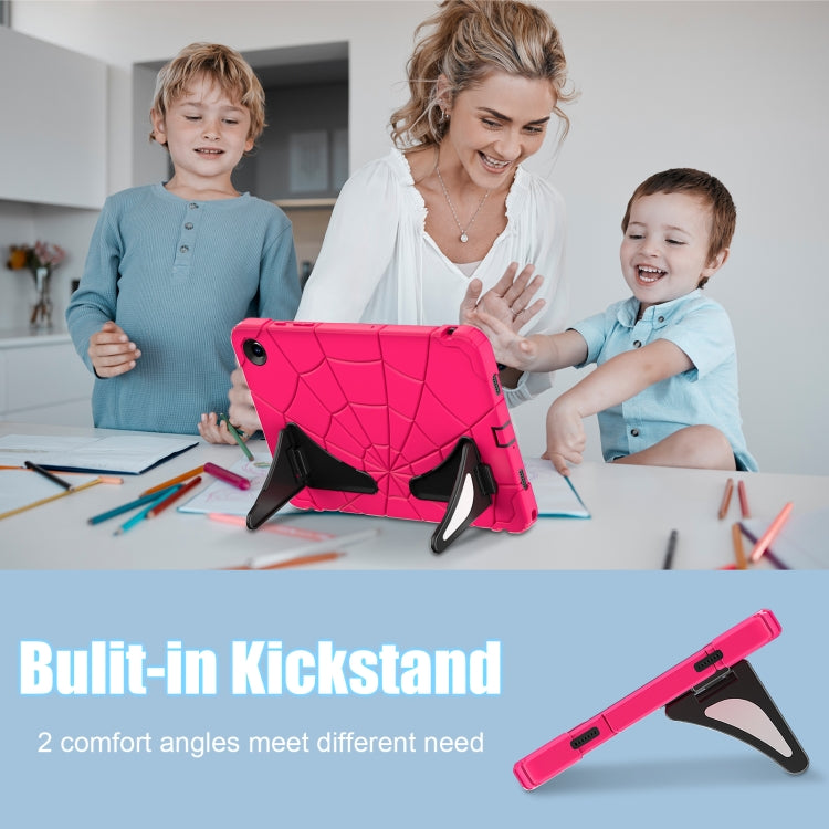 For Samsung Galaxy Tab A11+ / A9+ Spider Silicone Hybrid PC Shockproof Tablet Case(Strawberry Black) by bashfashion