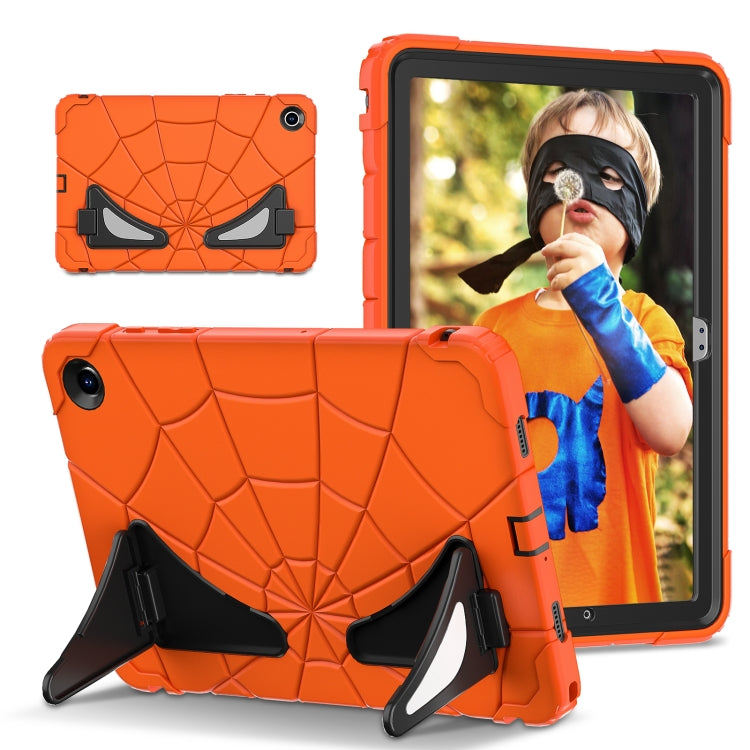 For Samsung Galaxy Tab A11+ / A9+ Spider Silicone Hybrid PC Shockproof Tablet Case(Orange Black) by bashfashion