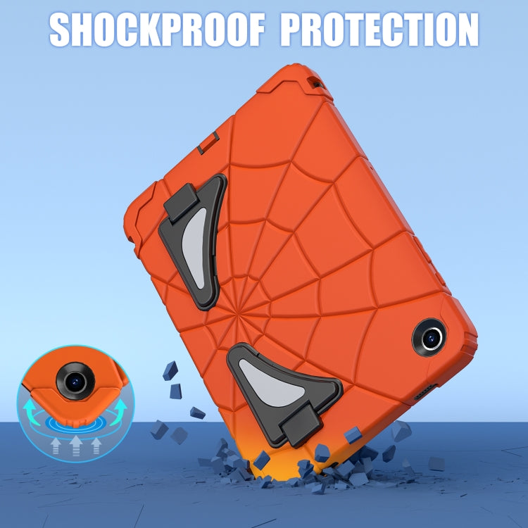 For Samsung Galaxy Tab A11+ / A9+ Spider Silicone Hybrid PC Shockproof Tablet Case(Orange Black) by bashfashion