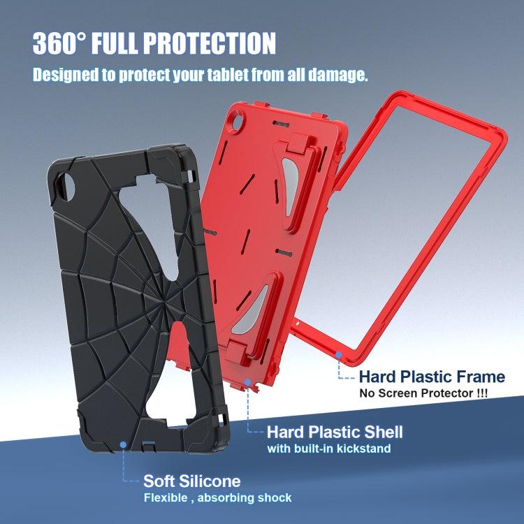 For Samsung Galaxy Tab A11+ / A9+ Spider Silicone Hybrid PC Shockproof Tablet Case(Black Red) by bashfashion