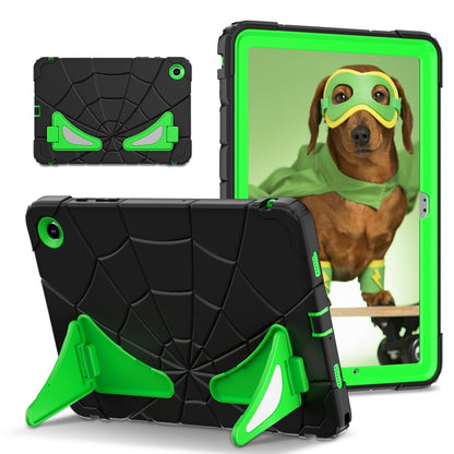 For Samsung Galaxy Tab A11+ / A9+ Spider Silicone Hybrid PC Shockproof Tablet Case(Black Green) by bashfashion