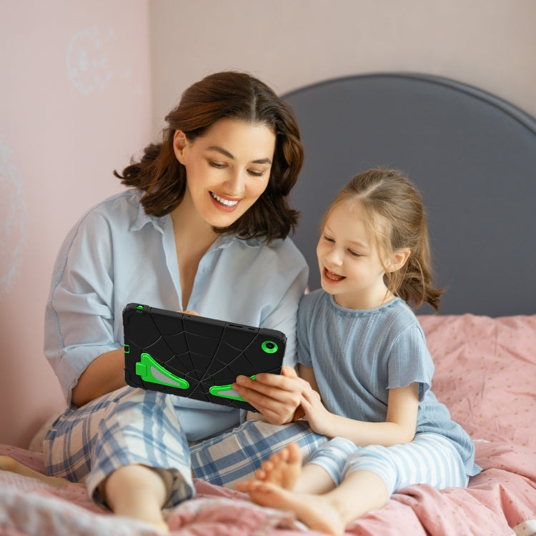 For Samsung Galaxy Tab A11+ / A9+ Spider Silicone Hybrid PC Shockproof Tablet Case(Black Green) by bashfashion