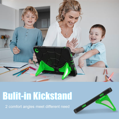 For Samsung Galaxy Tab A11+ / A9+ Spider Silicone Hybrid PC Shockproof Tablet Case(Black Green) by bashfashion