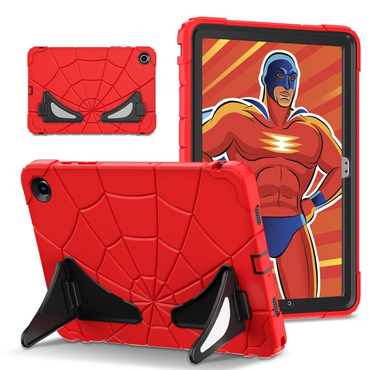 For Samsung Galaxy Tab A11+ / A9+ Spider Silicone Hybrid PC Shockproof Tablet Case(Red Black) by bashfashion