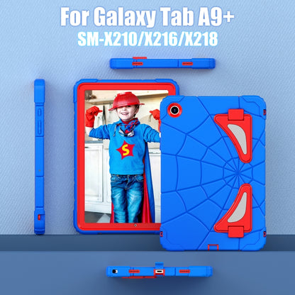 For Samsung Galaxy Tab A11+ / A9+ Spider Silicone Hybrid PC Shockproof Tablet Case(Blue Red) by bashfashion