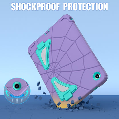 For Samsung Galaxy Tab A11+ / A9+ Spider Silicone Hybrid PC Shockproof Tablet Case(Purple Green) by bashfashion