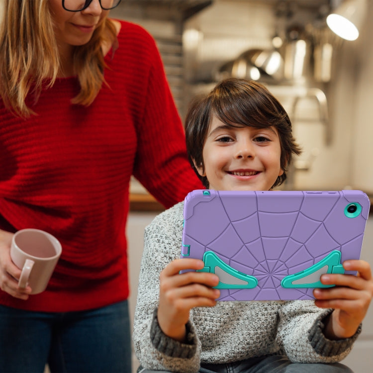 For Samsung Galaxy Tab A11+ / A9+ Spider Silicone Hybrid PC Shockproof Tablet Case(Purple Green) by bashfashion