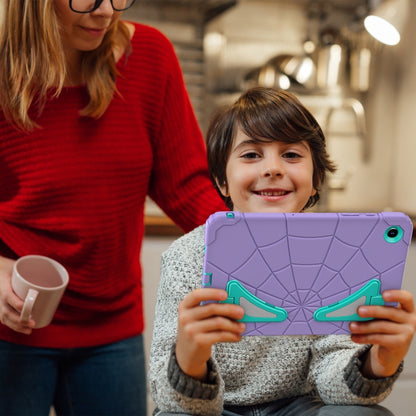 For Samsung Galaxy Tab A11+ / A9+ Spider Silicone Hybrid PC Shockproof Tablet Case(Purple Green) by bashfashion