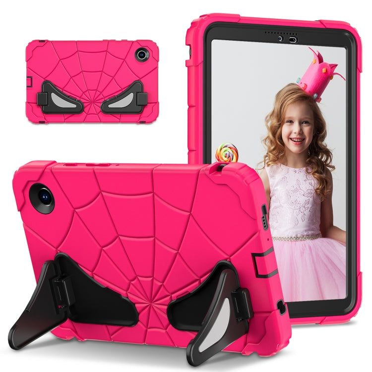For Samsung Galaxy Tab A9 Spider Silicone Hybrid PC Shockproof Tablet Case(Strawberry Black) by bashfashion