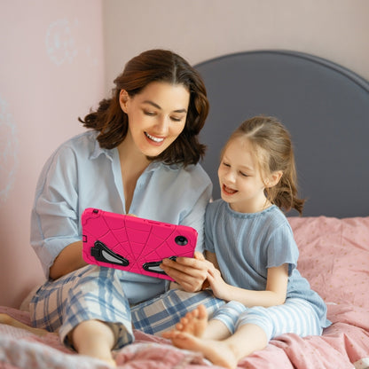 For Samsung Galaxy Tab A9 Spider Silicone Hybrid PC Shockproof Tablet Case(Strawberry Black) by bashfashion