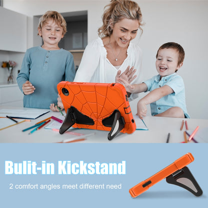 For Samsung Galaxy Tab A9 Spider Silicone Hybrid PC Shockproof Tablet Case(Orange Black) by bashfashion