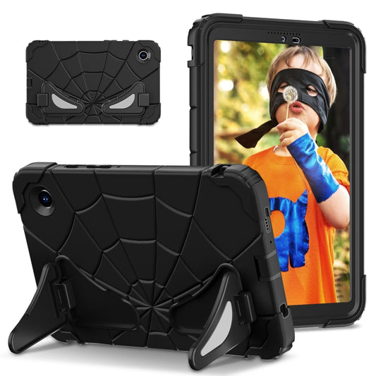 For Samsung Galaxy Tab A9 Spider Silicone Hybrid PC Shockproof Tablet Case(Black) by bashfashion