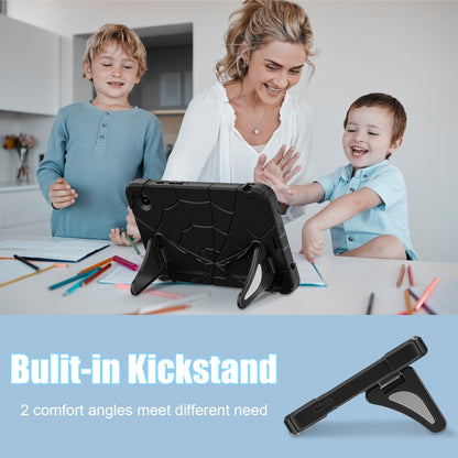 For Samsung Galaxy Tab A9 Spider Silicone Hybrid PC Shockproof Tablet Case(Black) by bashfashion