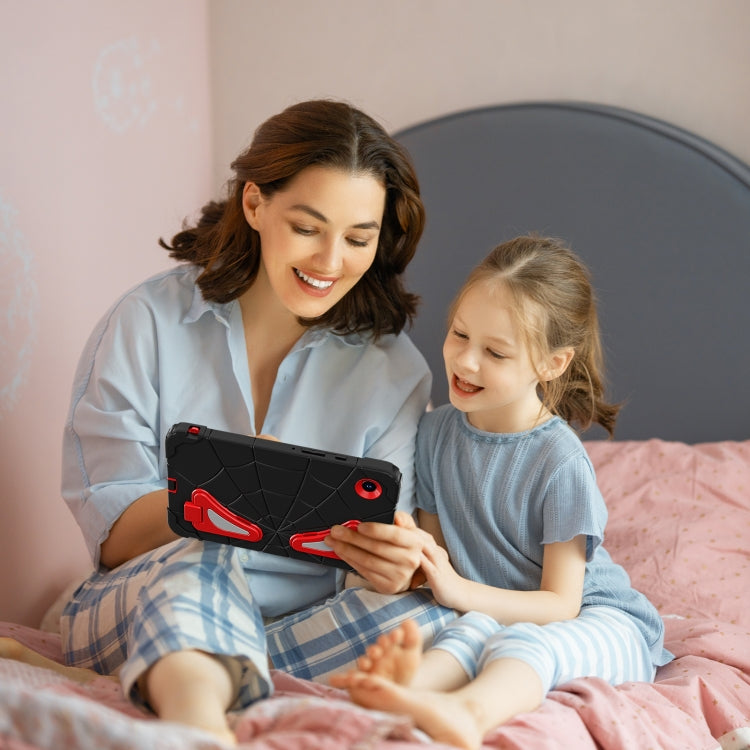 For Samsung Galaxy Tab A9 Spider Silicone Hybrid PC Shockproof Tablet Case(Black Red) by bashfashion
