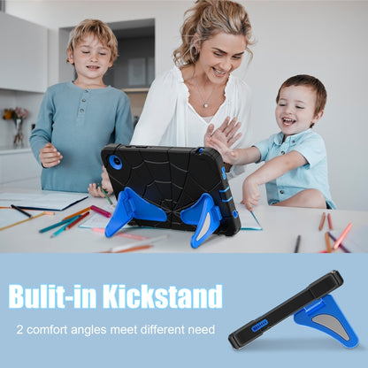 For Samsung Galaxy Tab A9 Spider Silicone Hybrid PC Shockproof Tablet Case(Black Blue) by bashfashion