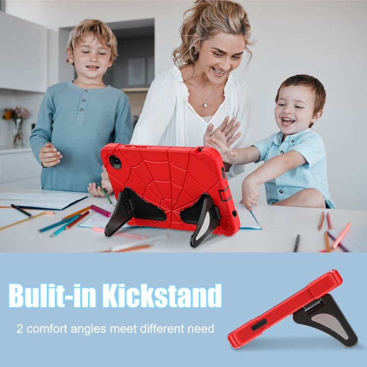 For Samsung Galaxy Tab A9 Spider Silicone Hybrid PC Shockproof Tablet Case(Red Black) by bashfashion