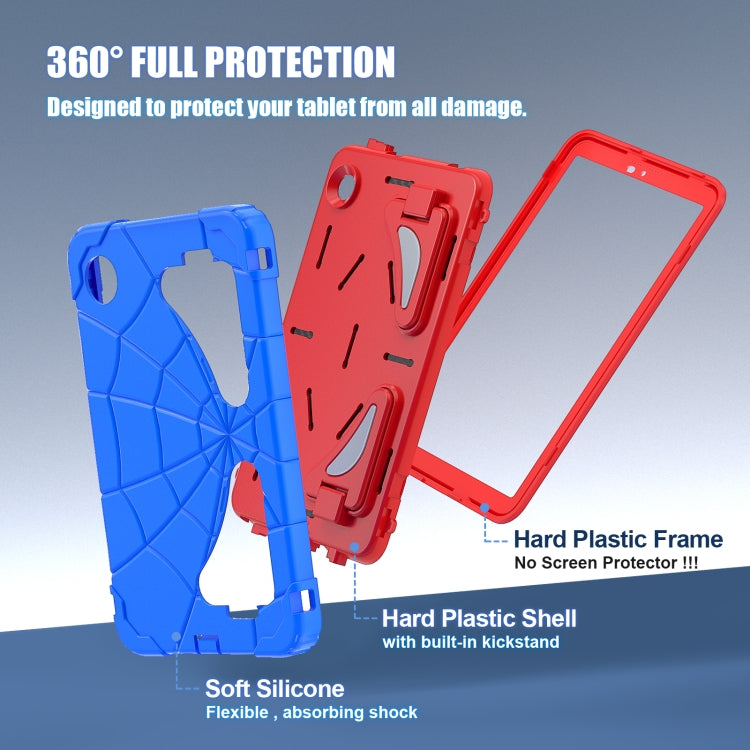 For Samsung Galaxy Tab A9 Spider Silicone Hybrid PC Shockproof Tablet Case(Blue Red) by bashfashion