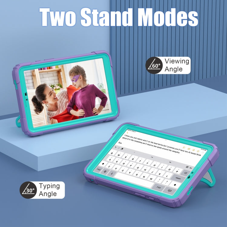 For Samsung Galaxy Tab A9 Spider Silicone Hybrid PC Shockproof Tablet Case(Purple Green) by bashfashion