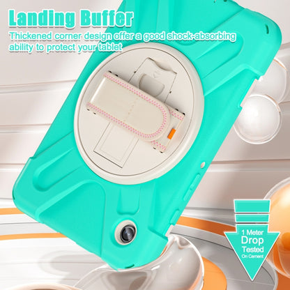 For Samsung Galaxy Tab A9 Rotary Handle Grab TPU + PC Tablet Case(Green) by bashfashion