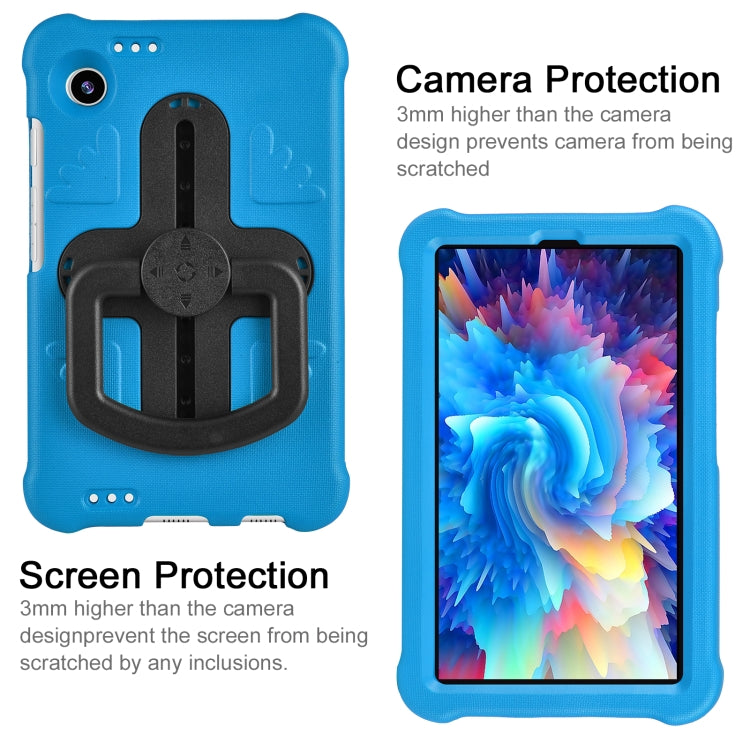 For Samsung Galaxy Tab A9 / A11 Shield 360 Rotation Handle EVA Shockproof PC Tablet Case(Blue Black) by bashfashion