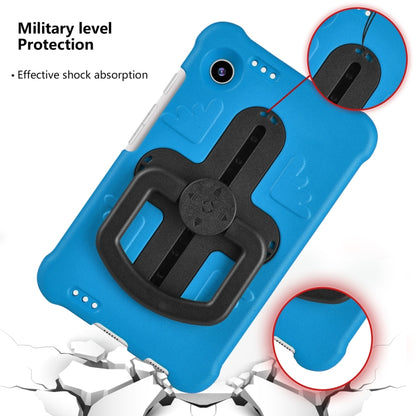 For Samsung Galaxy Tab A9 / A11 Shield 360 Rotation Handle EVA Shockproof PC Tablet Case(Blue Black) by bashfashion