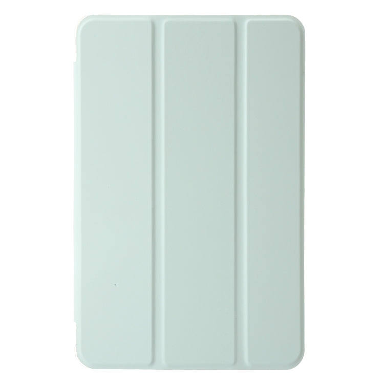 For Samsung Galaxy Tab A11 / A9 3-Fold Clear Acrylic Leather Tablet Case(Green) by bashfashion