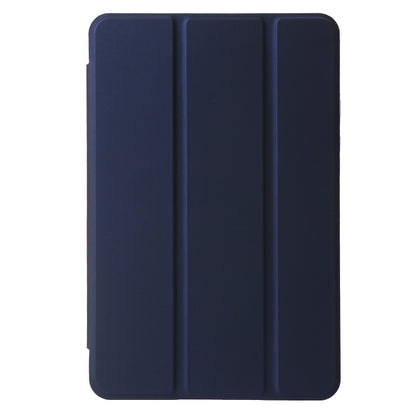 For Samsung Galaxy Tab A11 / A9 3-Fold Clear Acrylic Leather Tablet Case(Dark Blue) by bashfashion
