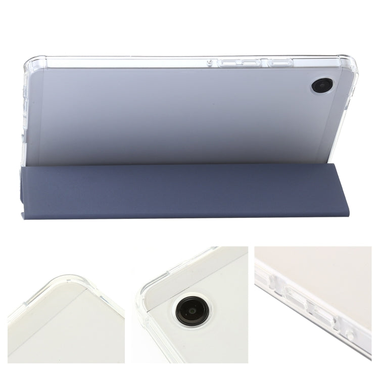 For Samsung Galaxy Tab A11 / A9 3-Fold Clear Acrylic Leather Tablet Case(Lavender) by bashfashion