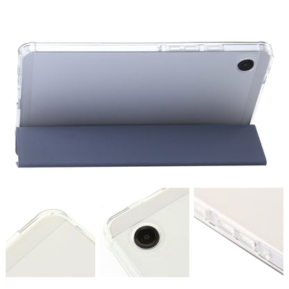 For Samsung Galaxy Tab A11 / A9 3-Fold Clear Acrylic Leather Tablet Case(Lavender) by bashfashion
