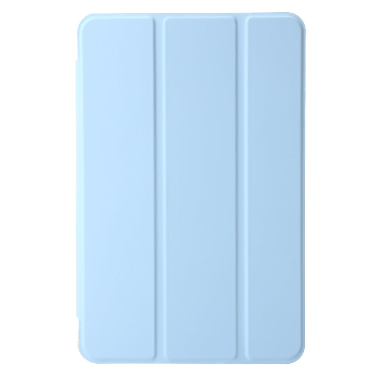 For Samsung Galaxy Tab A11 / A9 3-Fold Clear Acrylic Leather Tablet Case(Ice Blue) by bashfashion