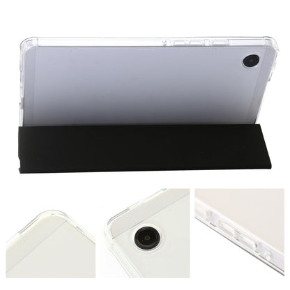 For Samsung Galaxy Tab A11 / A9 3-Fold Clear Acrylic Leather Tablet Case(Black) by bashfashion