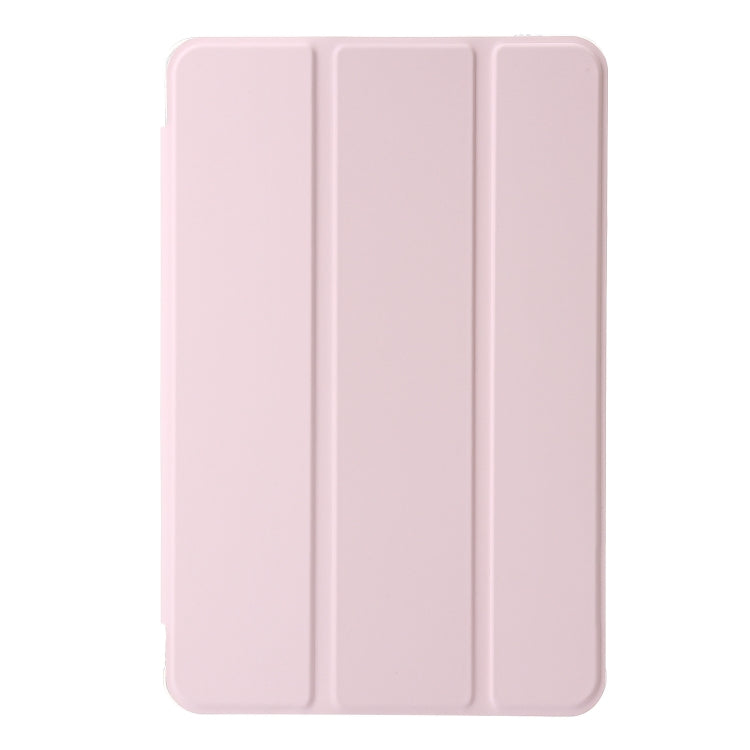 For Samsung Galaxy Tab A11 / A9 3-Fold Clear Acrylic Leather Tablet Case(Pink) by bashfashion